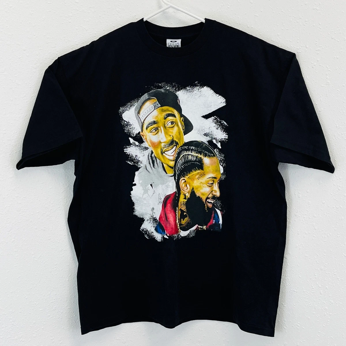 Mens 3XL Tupac Nipsey Hussle T Shirt Black Cotton Pro Club Heavy Weight
