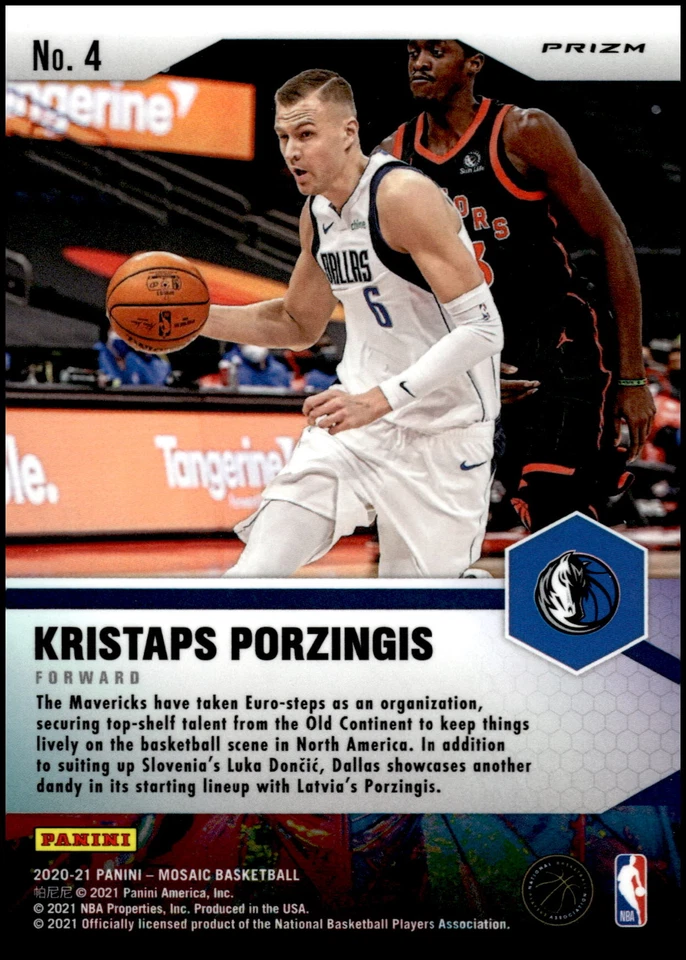 2020-21 Panini Mosaic #4 Kristaps Porzingis Center Stage R8736 - Image 2 of 2