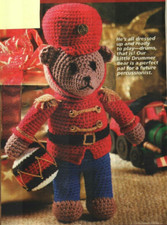 LITTLE DRUMMER BEAR 15" CHRISTMAS DIGEST SIZE CROCHET PATTERN INSTRUCTIONS