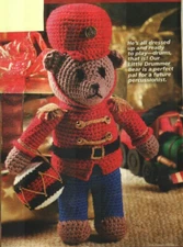 LITTLE DRUMMER BEAR 15" CHRISTMAS DIGEST SIZE CROCHET PATTERN INSTRUCTIONS