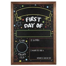 First Day Last Day of School Chalkboard Double Sided Sign with Frame - 14" x