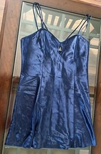 VTG 80s California Dynasty Large Navy Blue Nightgown Chemise Lingerie USA     