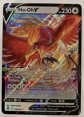 Pokemon Trading Card Game 140/195 Ho-Oh V : Rare Holo V Card