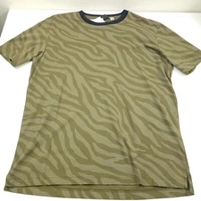 $125 Paul Smith Green Tiger Striped Short Sleeve T-Shirt Tee Mens Size Small