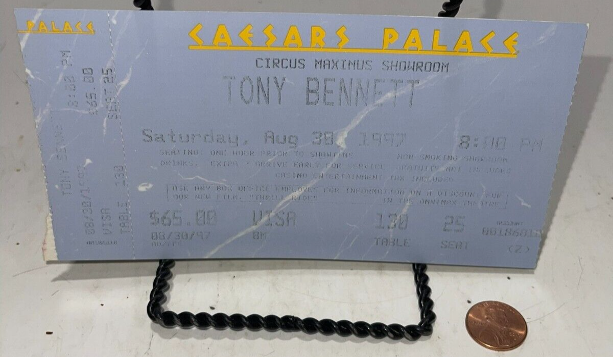 Ticket Stub Tony (Circus Maximus Showroom 1997) eBay