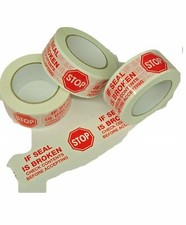 12 Rolls White Stop Sign Printed Packing Tape 2 Mil 3" x 110 Yard 330' 