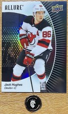 Jack Hughes 2023-24 Upper Deck Allure Black Rainbow Parallel #97 NJ Devils