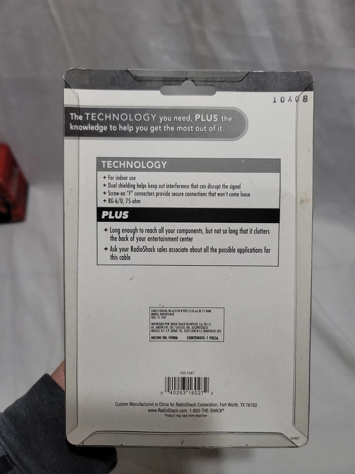 Radio Shack 8-FT Black (2.43M) Coax AV Cable TV Telephone Internet Data Video - Image 3 of 4