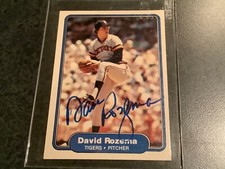 Dave Rozema Autograph  1982 Fleer  Detroit Tigers 1984 World Series Champion
