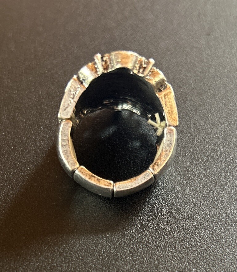 Silver Turquoise Flexible Size Ring - image 2