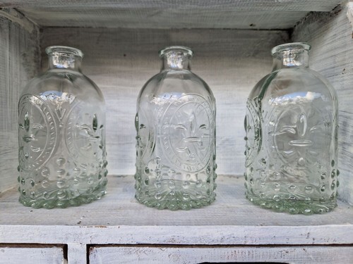 Minivase Vase Glas Landhaus Nostalgie Vintage 3 er Set Ø5,5 x12 cm - Bild 1 von 4