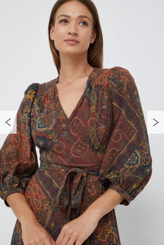 POLO RALPH LAUREN Printed cotton wrap-dress Midi Flared Size 2 - Image 4 of 4