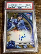 CURTIS MEAD 2024 Bowman's Best Rookie Gold Refractor Auto /50 RC #B24-CM PSA 10