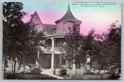 Mitchell SD South Dakota~President's Residence D.W. University~DWU 1909 Postcard