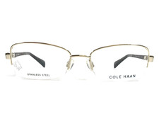 Cole Haan Eyeglasses Frames CH5003 717 GOLD Brown Cat Eye Half Rim 52-18-135