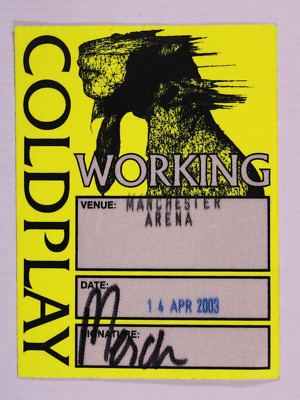 Coldplay Pass Ticket Chris Martin Ein Rausch Von Blut Zum Kopf Manchester 2003