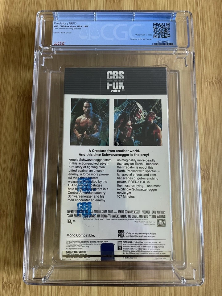 Predator VHS sealed (1988), back blue CBS FOX watermark, CGC 9.4 A seal! - Image 2 of 4