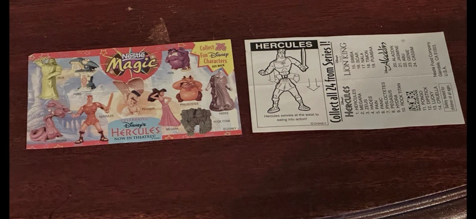 Винтажный Nestle Magic мячи - Disney фильм Геркулес полный комплект мини фигурки 1996 - Изображение 4 из 4