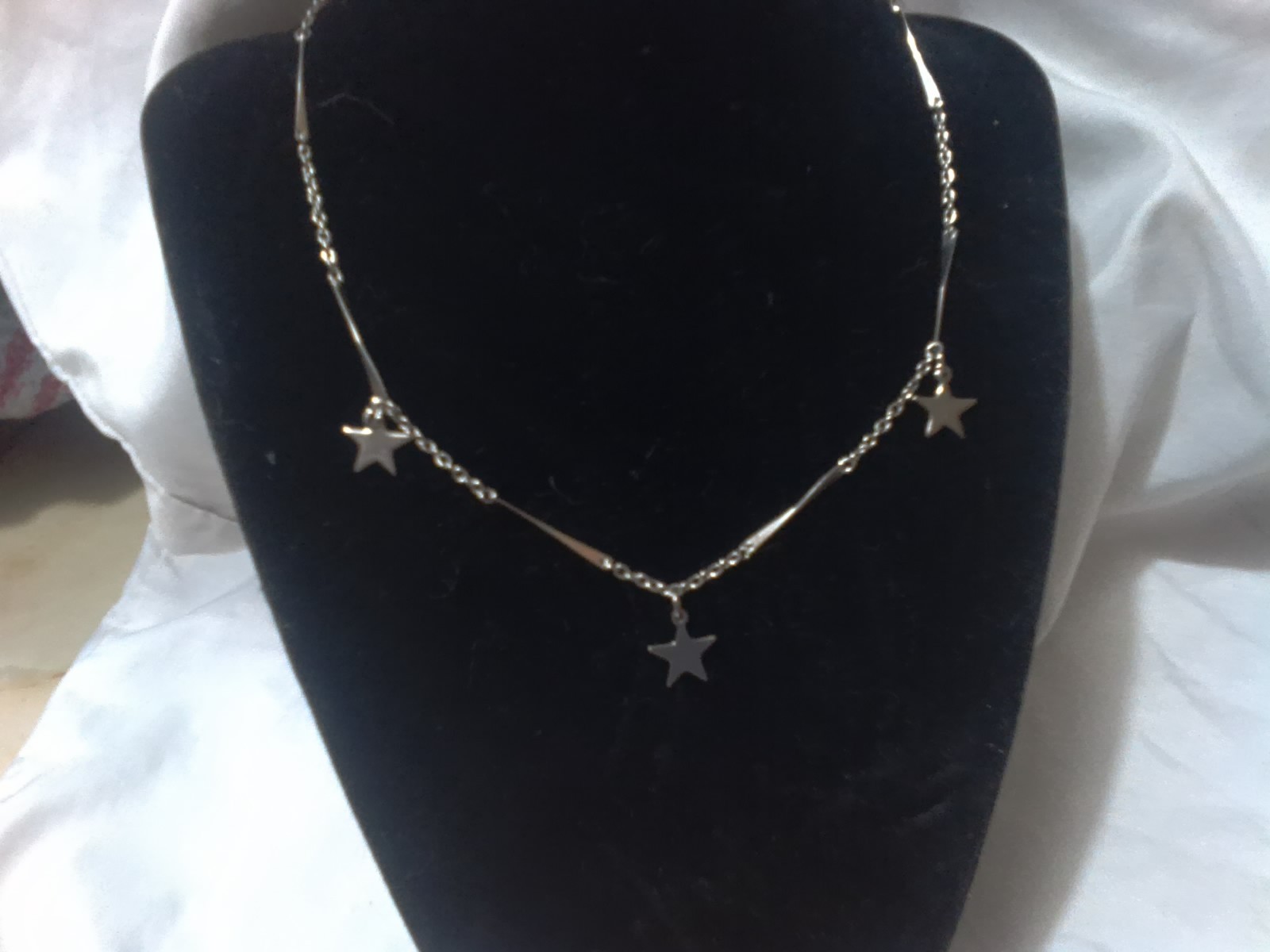 Vintage Silver Tone Stars Collar Necklace