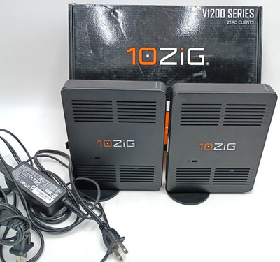 Lot of 2   10Zig Zero Client 293C V1206-PD W power cords
