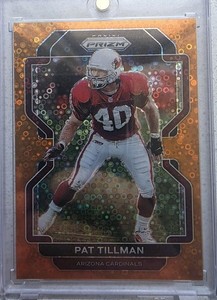 2021 Panini Prizm Pat Tillman Cardinals SP Orange Disco Prizm Card #83