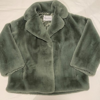 Stand Studio Savannah Faux Fur Jacket in Sage Green