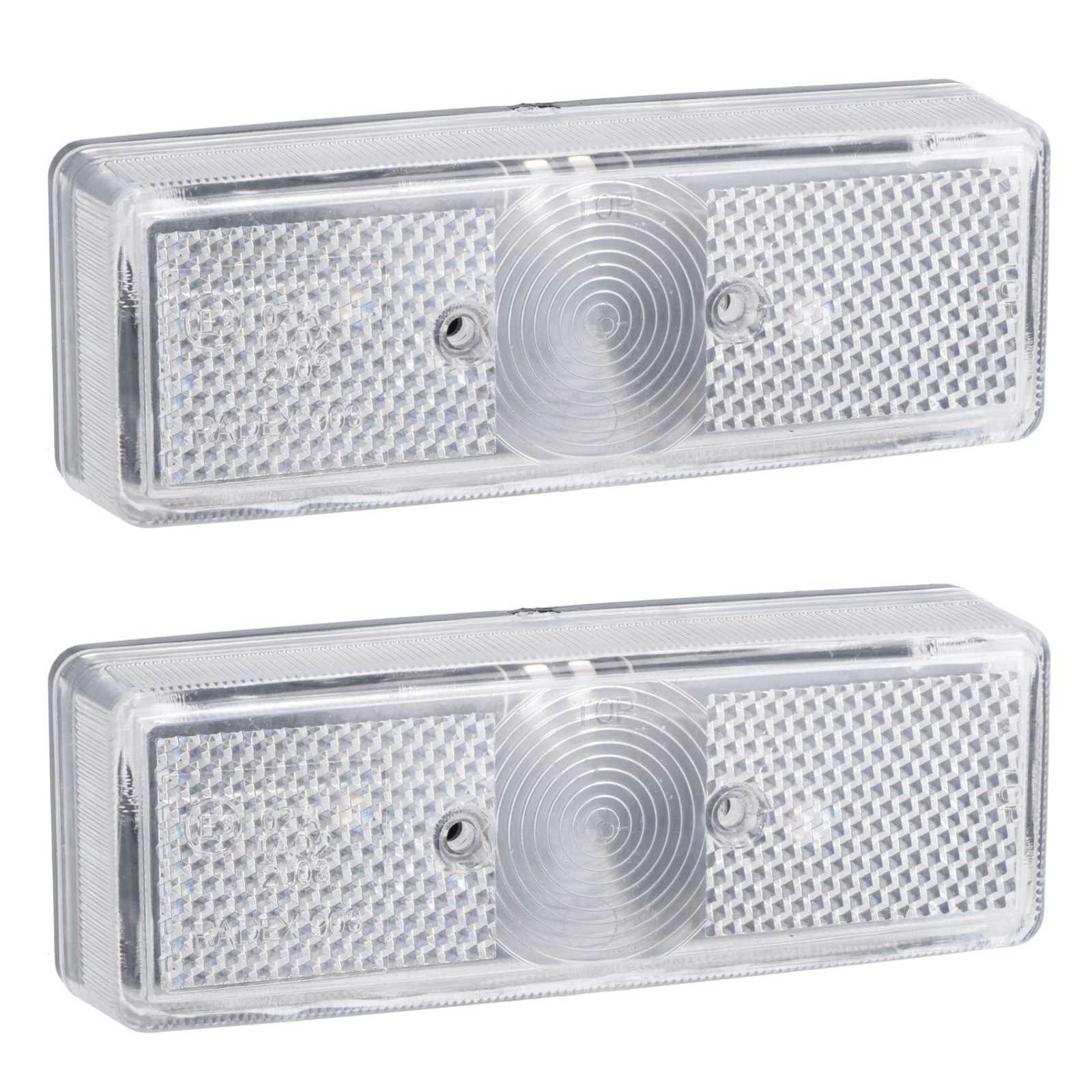 Front Position Marker Light Lamp White Clear for Trailer Caravan Van 2 Pack