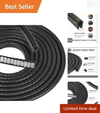 Flexible Black Rubber Edge Trim - 10ft Safety Cover for Sharp Edges, No Glue