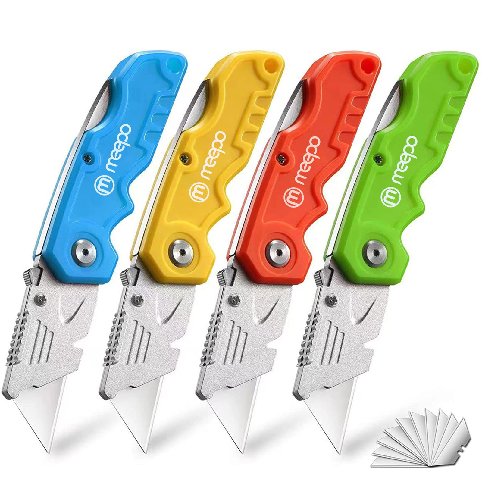 Box Cutter, 4-Pack Tough Folding Box Cutter for Heavy Duty Purpose, Razor Sha...