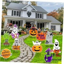 10 PCS Cute Halloween Decorations Outdoor Yard 10Pcs Halloween Yard Signs