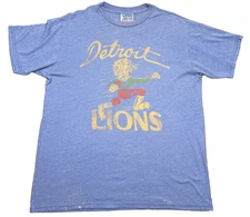 Junk Food NFL Detroit Lions Retro Graphic T Shirt Adult Large Blue Tee