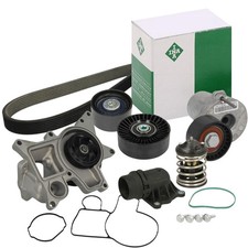 CONTI 7DPK1697 Keilrippenriemen Satz + WAPU + Thermostat für BMW 5 F10 F11 3.0D