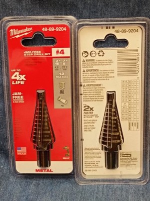 Milwaukee 48-89-9204 Step Drill Bit - Lot Of 2 - Made In The USA Ships Free!