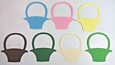 6 Easter Basket Die Cut Embellishment Scrapbook Card Choice of Color