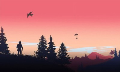 Anime art illustration minimalism vector pubg battle Play Gaming Mat Desk Game