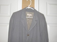 ERMENEGILDO ZEGNA Men's Large 52 Gray Lightweight Jacket Blazer 4 Btn Wool Rayon