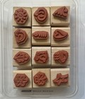 Stampin' Up! Bitty Bolds 1998 Wood Mounted Rubber Stamps 12 Ink Stamps in Case — photo 2