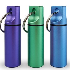 Small Pill Organizer Box Waterproof Keychain Pill Holder Portable Travel Pill...