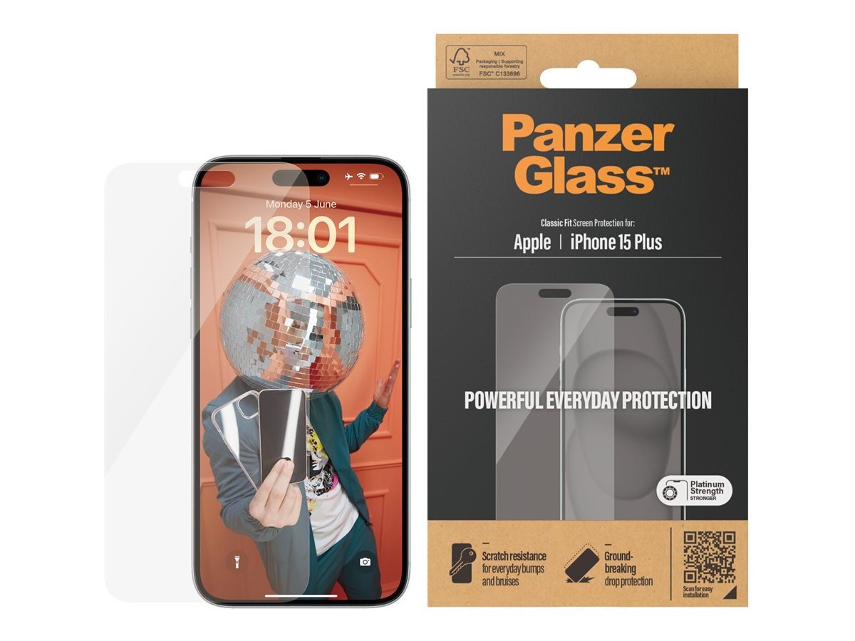 PanzerGlass | Displayschutz | Apple | IPhone 15 Plus | Glas | Transparent