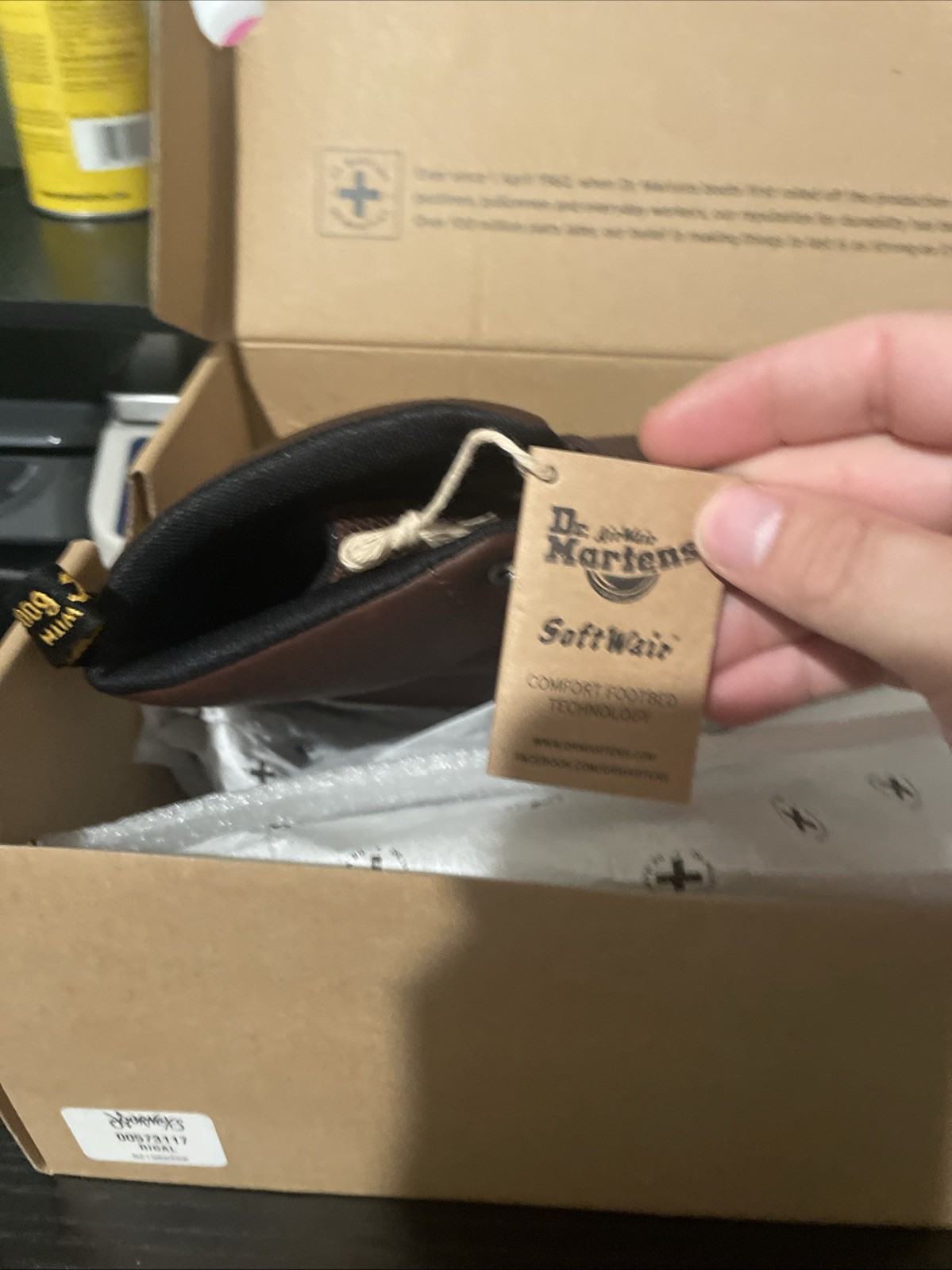 Doc Martens Men's Leather Lace Up Boots Rigal Size 7 Tan thumbnail 2