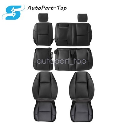 For 2007-2014 Cadillac Escalade Full Front & 2nd Row Bench Leather Cover Black