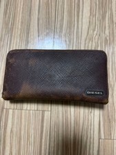 Diesel Men Long Wallet Brown Metal Logo Plate Vintage Luxury Modern Stylish ITA