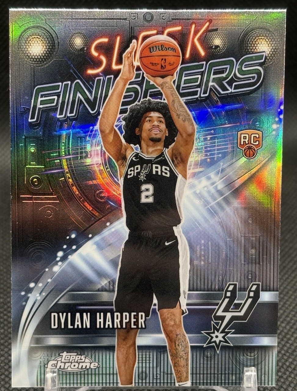 Dylan Harper 2025-26 Topps Chrome Sleek Finishers Refractor SA Spurs SF-22