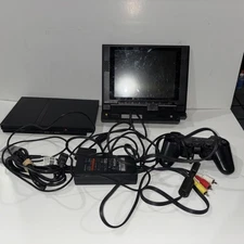 Sony Playstation 2 PS2 Slim with Joytech 8" LCD Screen Tested Works  Rare
