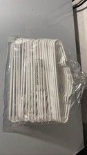 Lot of 20 White Plastic Tubular Clothes Hangers Standard Heavy Duty