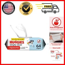 Huggies Simply Clean Fragrance-Free Baby Wipes, Unscented Diaper Wipes, 1 Flip-T