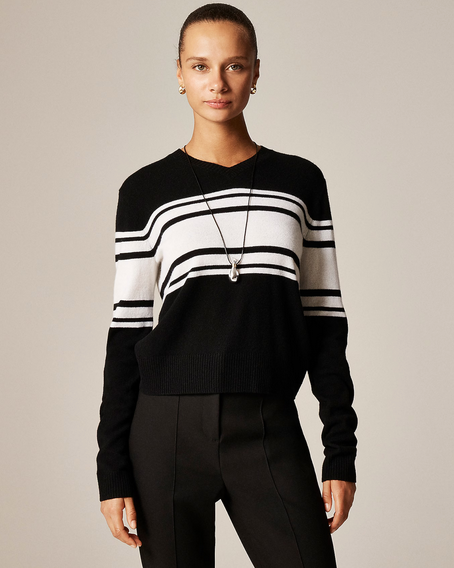 J. Crew Cashmere High V-Neck Sweater M NEW!