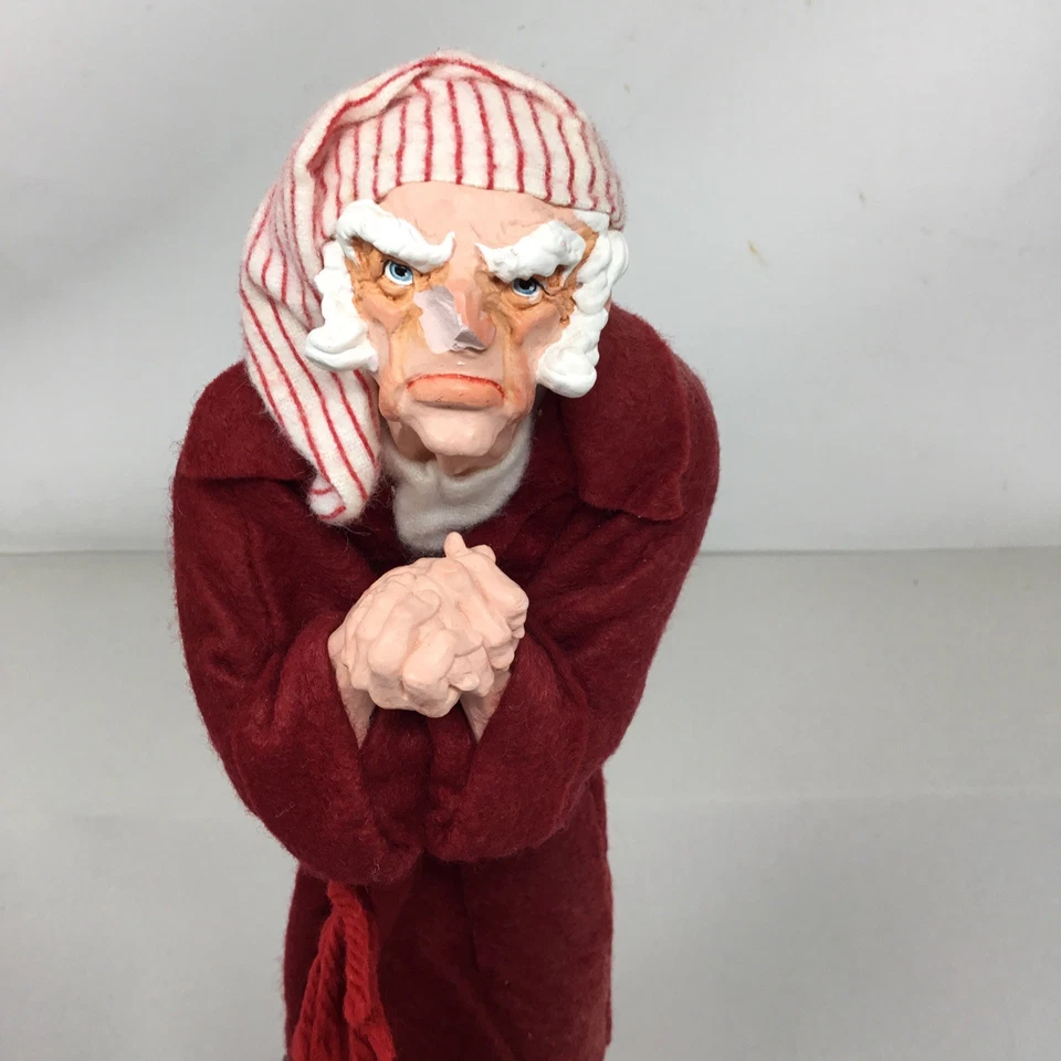 Simpich Christmas Carol Character Ebenezer Scrooge 1982 In Bathrobe 12” READ - Image 2 of 4