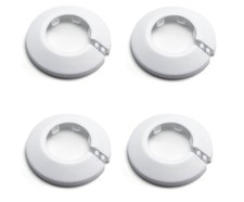 4 x 32mm Pipe Cover Flange White For Radiator Or Wall Pipes