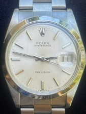 Rolex Oyster Date Precision 34mm Steel Vintage 6694 With Box And Certificate
